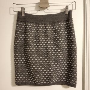 Gray Knitted Skirt Elastic waist